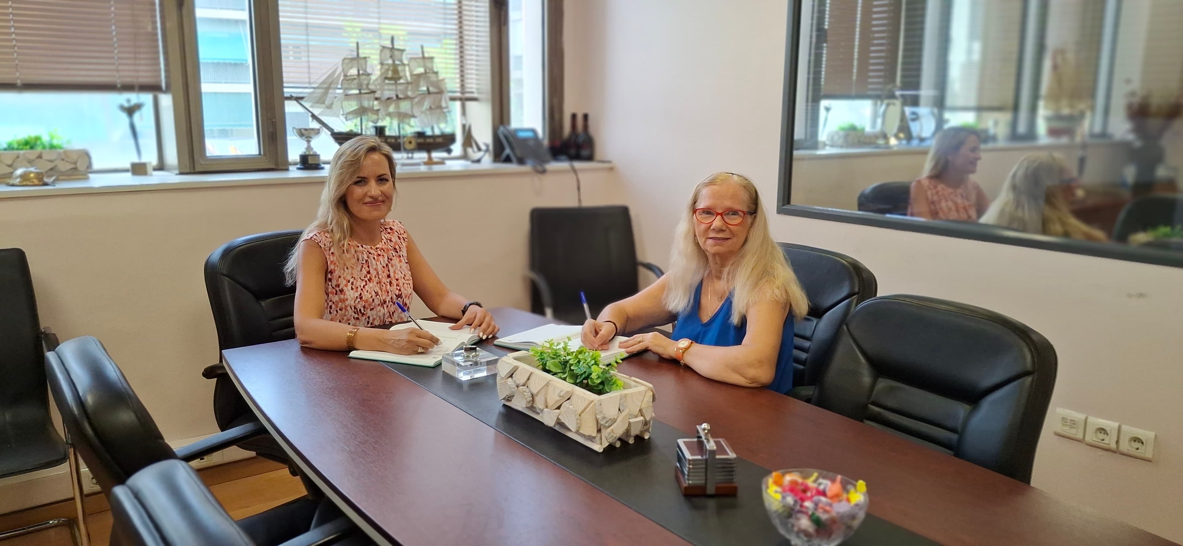 Melina Malama and Roza Stefou, Speciality Insurance's founding team, in their Athens office